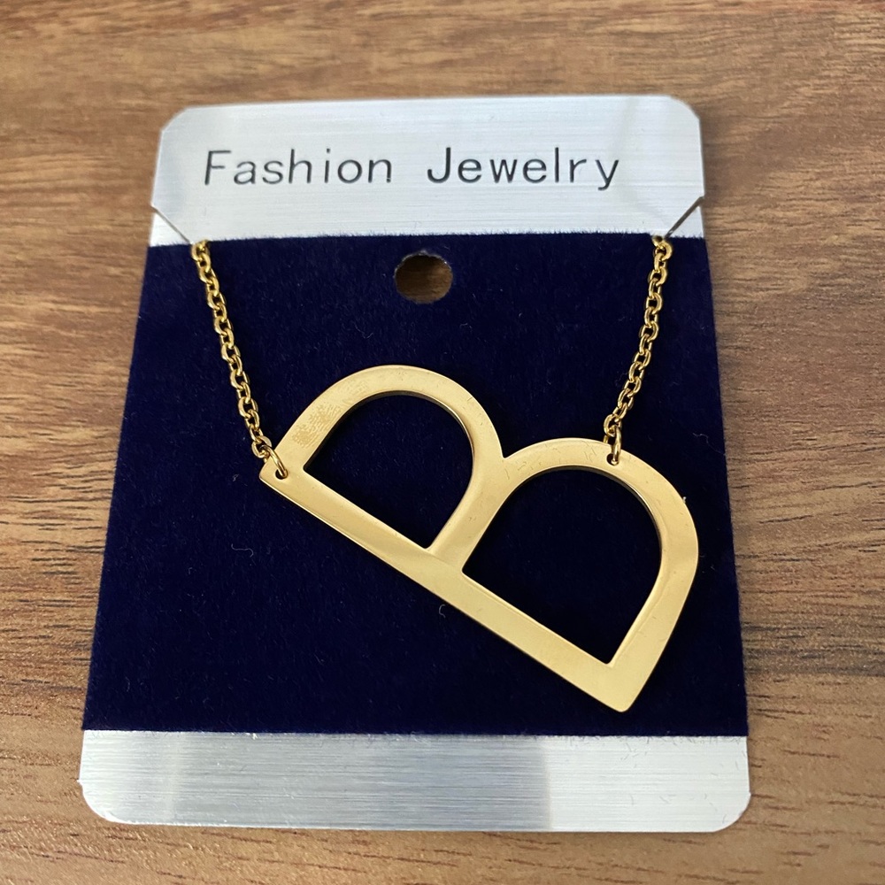 Gold Plated Letter B necklace